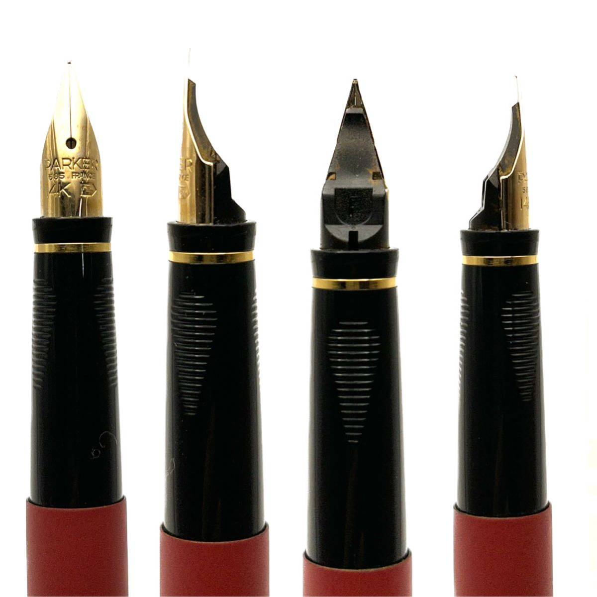 1円〜PARKER パーカー 万年筆 ペン先 14K 585 IL ゴールド 赤 筆記具 