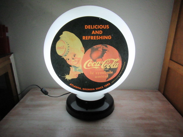 コカ・コーラ Coca・Cola ガソライト ガスランプ 看板 ボタン 丸型
