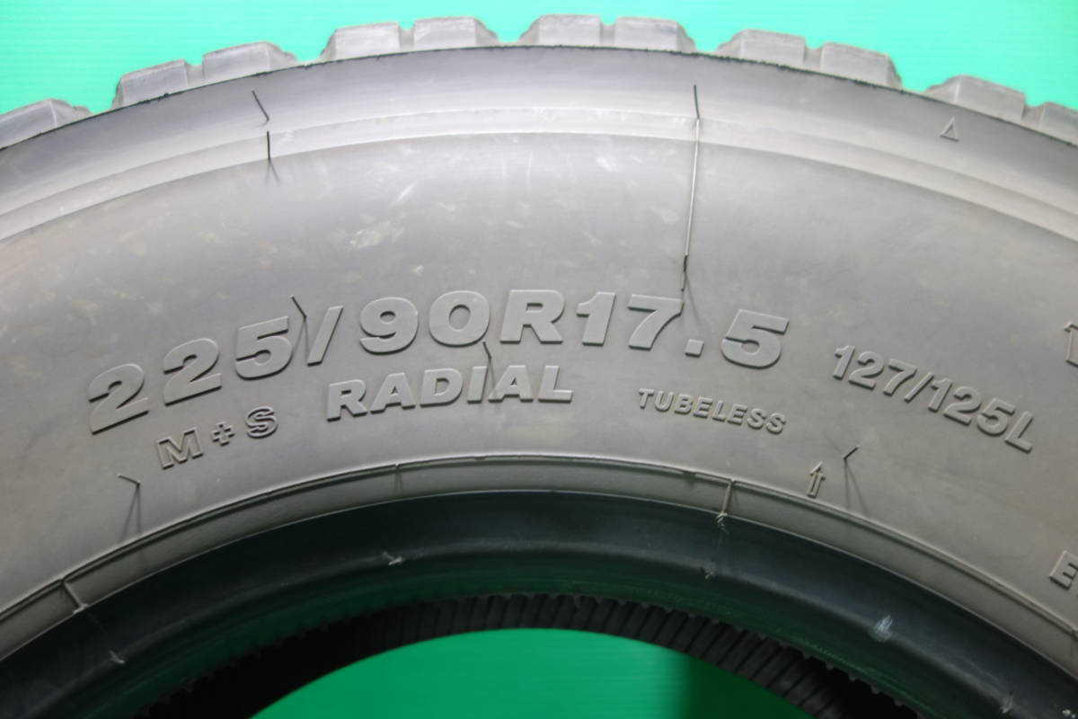 K595-21 送料無料 225/90R17.5 127/125L スタッドレスタイヤ LT 6本セット ブリヂストン W900 6分山 2021年製 ライトトラック