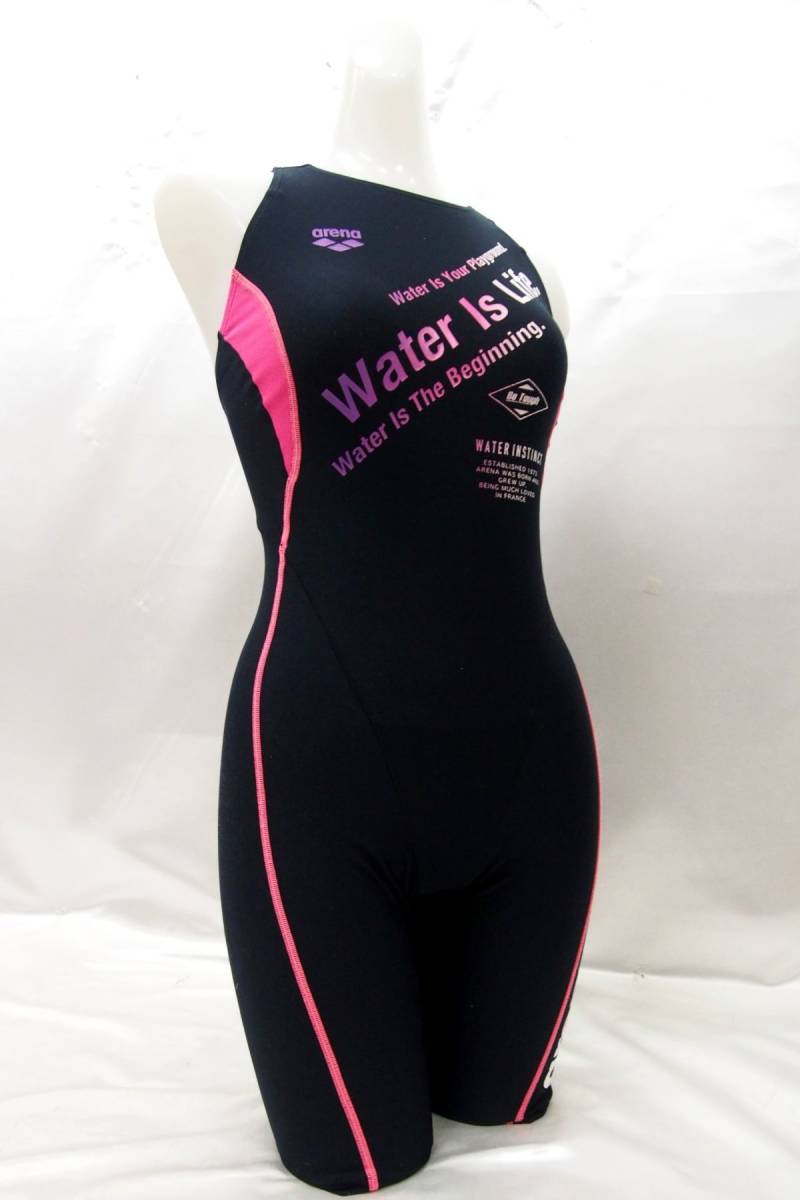 r2_4199 良品 SPEEDO スピード FSA-7626W タフスキン ウロコ タフスーツ フライバックスパッツ 競泳水着 黒/サイズL