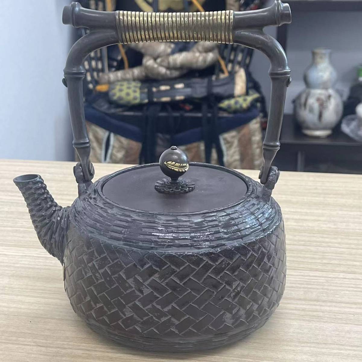 中古 南部鉄器 鉄瓶 茶道具 煎茶道具 湯沸 茶道具 鉄蓋 5点セット 鉄瓶