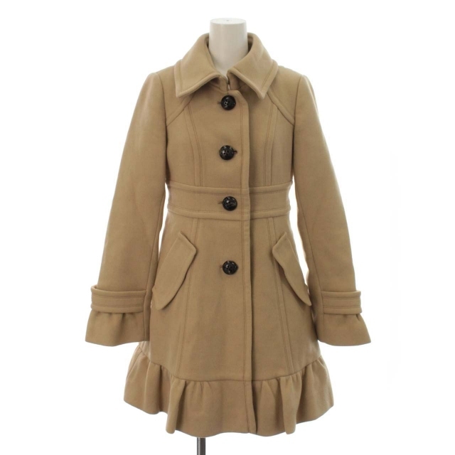 美品✨バーバリーブルーレーベル ロングコート　裾フリル ノバチェック ベージュ バーバリーブルーレーベル BURBERRY BLUE LABEL ステンカラーコート