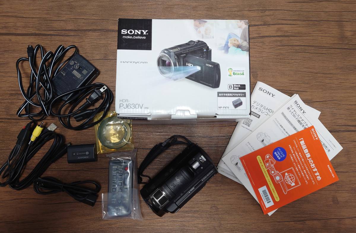 【美品】SONY Handycam HDR-PJ630V ブラック　動作確認済 送料無料☆動作確認済 極上美品 SONY HDR-PJ630V(B) 64GB ブラック