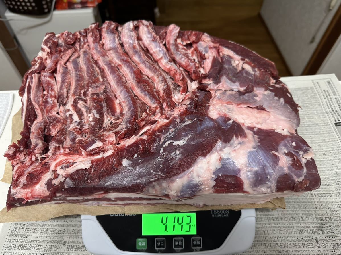 猪肉 バラ4.1kg肉厚　天然物　静岡県産　送料一律1500円　即決送料無料　イノシシ肉_2