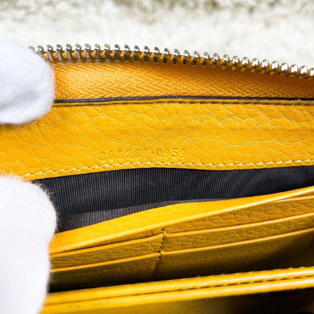 極美品》GUCCI グッチ 長財布 ラウンドジップ バンブー タッセル GG  