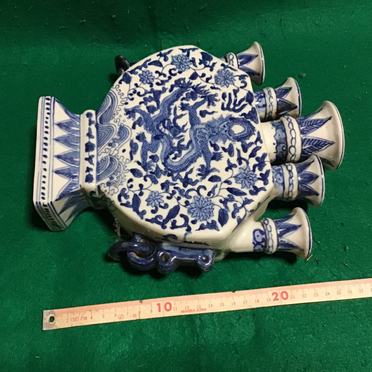 董芸】古作 九谷焼 新山造 極彩色 寿老人像 高63㎝ 蔵出品 [359181