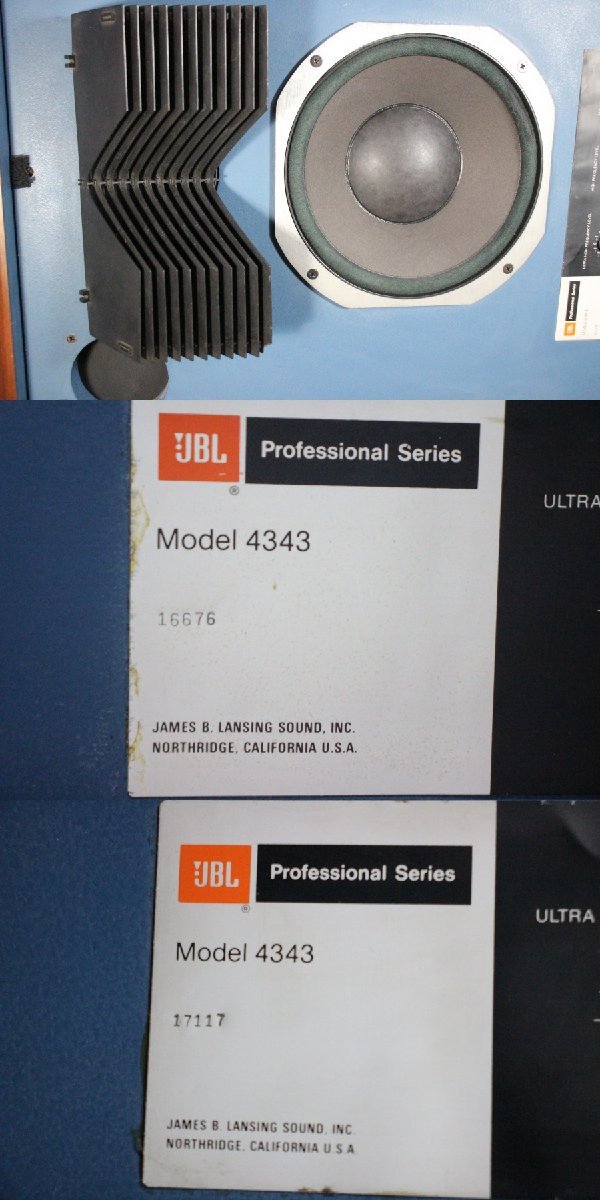 大型重量商品】JBL 4343 スピーカー ペア マノス様用② JBL 4343