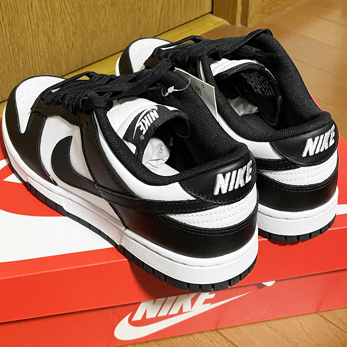 新品 ナイキ ダンク ロー レトロ 26.5 パンダ レザー ブラック 