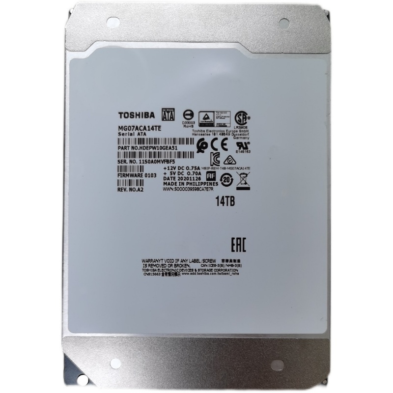 HDD TOSHIBA MG07ACA14TE 14TB 7200rpm HDD 6Gb/s SATA3 中古
