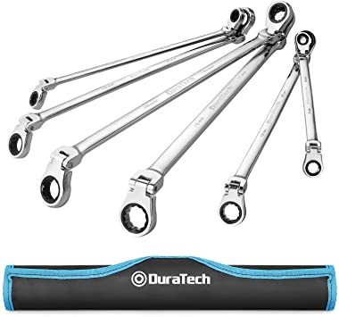DURATECH ラチェットメガネレンチ フレックスラチェットレンチ ロングタイプ 8～19mm 72ギア 両頭首振型 CR-V