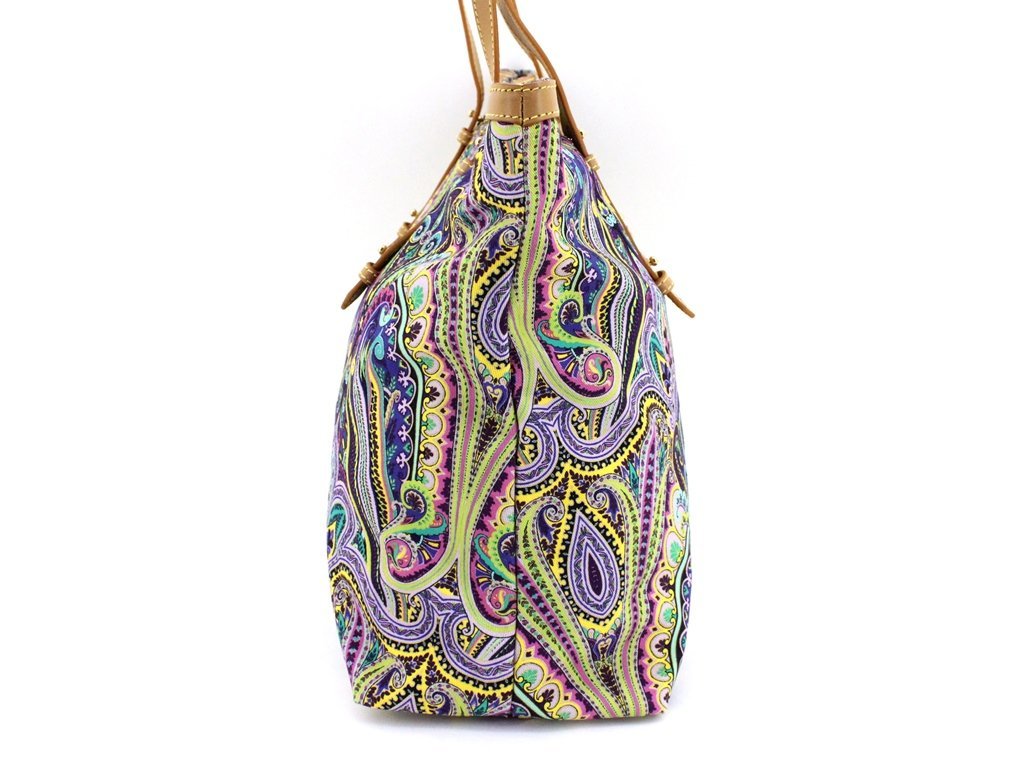 美品 ETRO エトロ ショルダーバッグ ボディクロスバッグ 紫系マルチカラー 15万新品◇エトロ 紫系マルチカラーペイズリー柄ファブリックトート