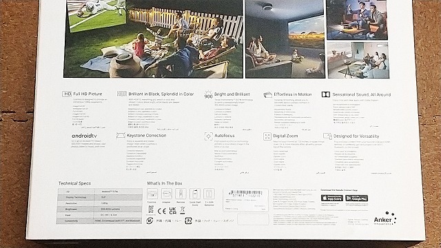 【新品・未使用・送料無料】Anker Nebula Cosmos android tv ネビュラ プロジェクター 家庭用 フルHD 1080p 900 ANSI ルーメン