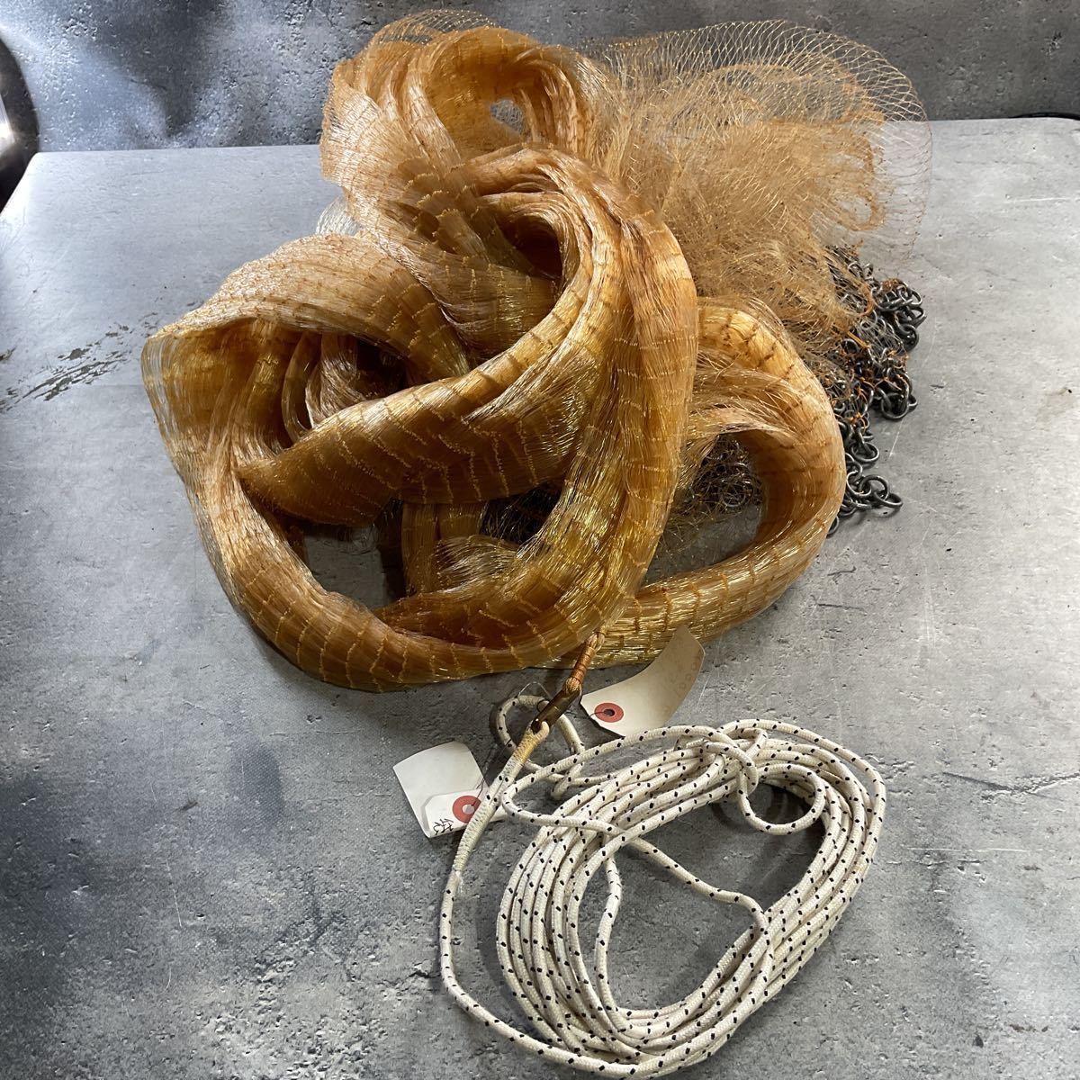 N30前/新品 未使用 投網 4分 1000目 1+1.5号 鎖 クサリ袋 漁業 漁具 国産網 海川湖 釣具 魚網 フィッシング ネット 重量約4.3kg