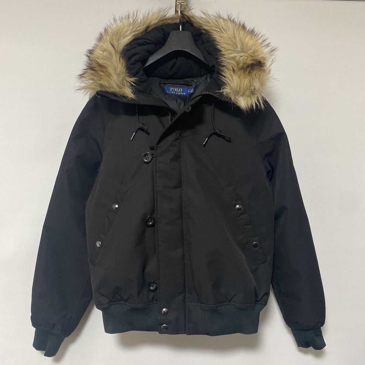 美品 ポロ ラルフローレン ダウン N-2B ファー ジャケット M 国内正規 