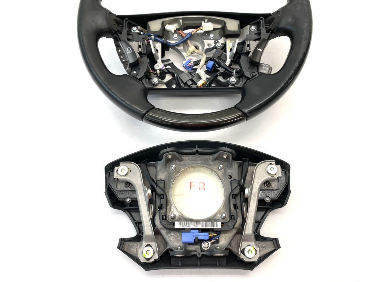 o管k220525-0153 レクサス LS600hL ステアリング ハンドル 黒木目