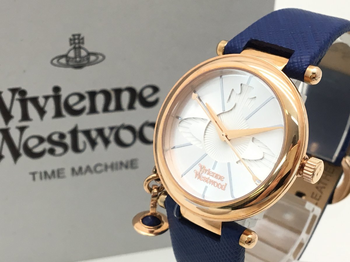 ヴィヴィアンウエストウッド タイムマシン クォーツ 腕時計 ブルー 動作未確認 現状渡し 箱付き 中古【sm0103114】