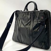 未使用級■ハンティングワールド　ブリーフケース　バチュークロス　黒　2WAY ハンティングワールド 2way ビジネスバッグ ブリーフケース バチュー
