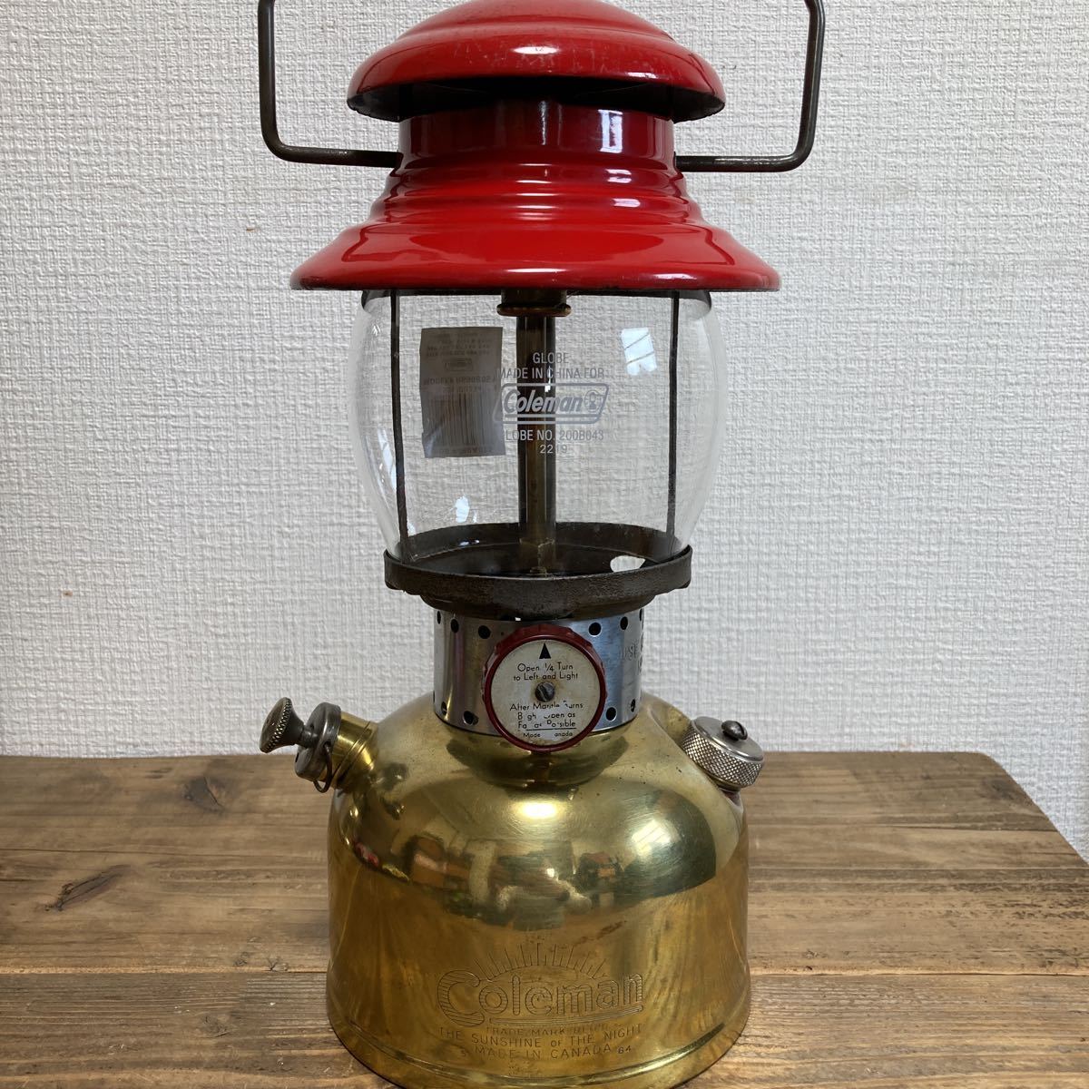 コールマン ランタン 200 カナダ ブラスタンク 1964年5月製造 coleman lantern サンシャイングローブ ビンテージ キャンプ 点灯確認済