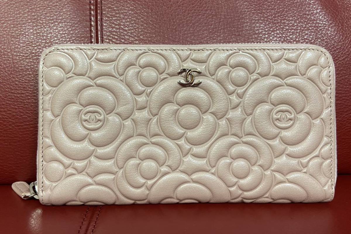 新品 シャネル CHANEL ジッピー 長財布 ZIP ウォレット カメリア 