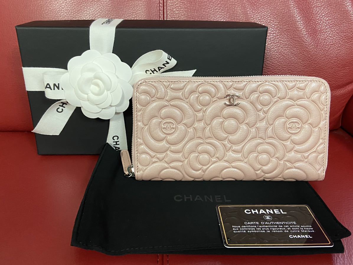 新品 シャネル CHANEL ジッピー 長財布 ZIP ウォレット カメリア 