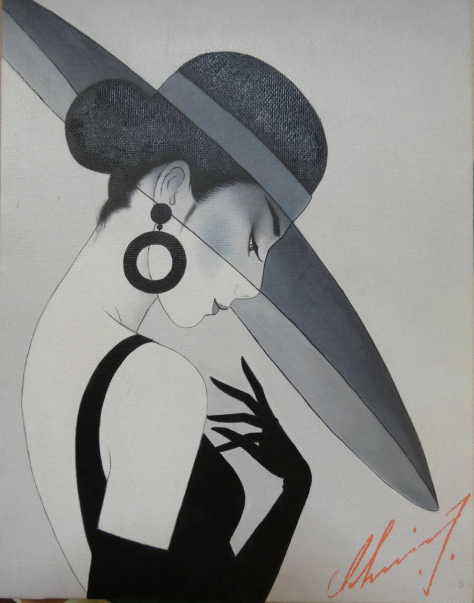 美人作 ○ 日本 ○ 裏サイン／鶴田一郎・筆 ○ 紙本／中古画作 ○