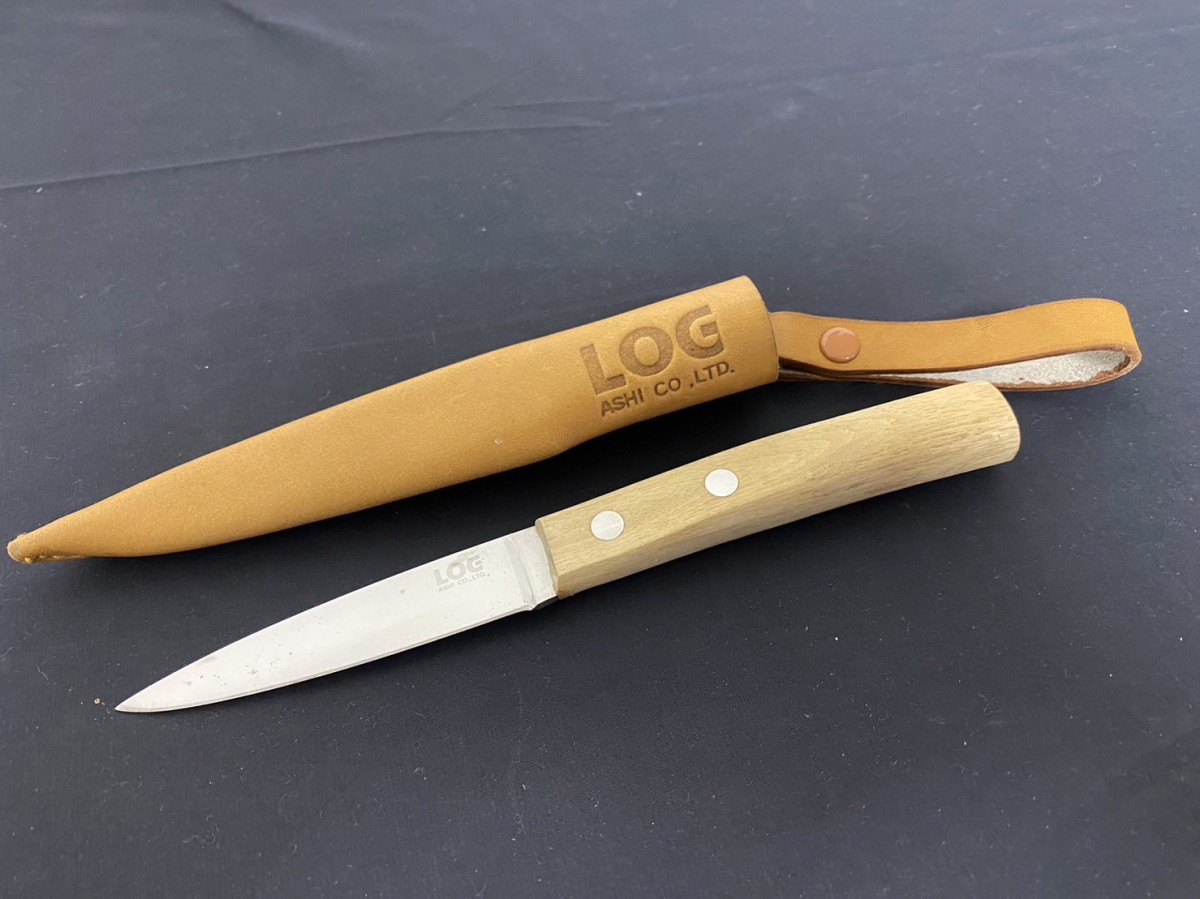 芦刃物製作所「LOGナイフ」モリブデン鋼革シース付 ナイフケース 群馬 