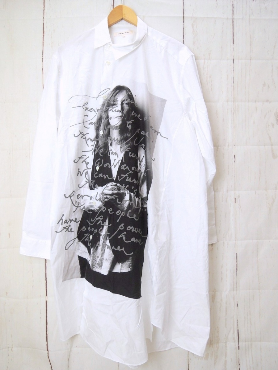 COMME des GARCONS コムデギャルソン プリントロングシャツ タグ付き L 