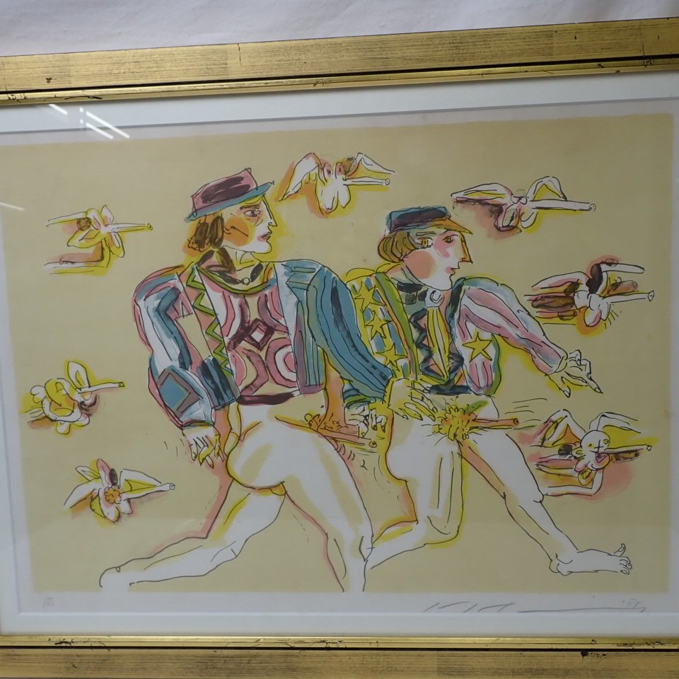 ☆池田満寿夫 リトグラフ おお、おれの恋人たちよ 額装品/150部限定