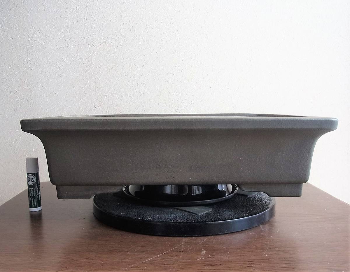 斉田三峰 盆栽鉢 31.4cm 時代乗り最高 素晴らしい土目 古色 黒松などに