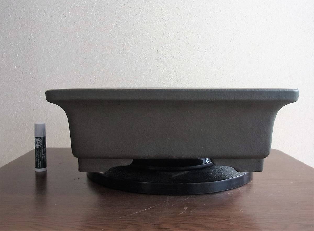 斉田三峰 盆栽鉢 31.4cm 時代乗り最高 素晴らしい土目 古色 黒松などに