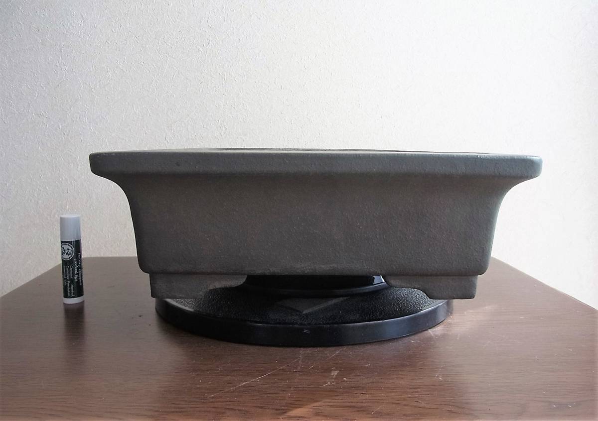 斉田三峰 盆栽鉢 31.4cm 時代乗り最高 素晴らしい土目 古色 黒松などに