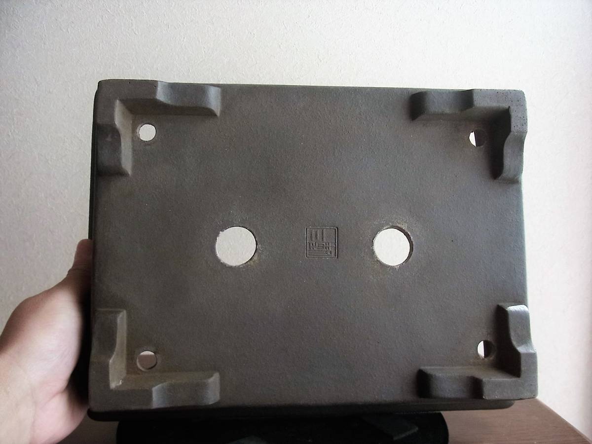 斉田三峰 盆栽鉢 31.4cm 時代乗り最高 素晴らしい土目 古色 黒松などに