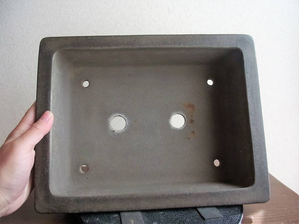 斉田三峰 盆栽鉢 31.4cm 時代乗り最高 素晴らしい土目 古色 黒松などに