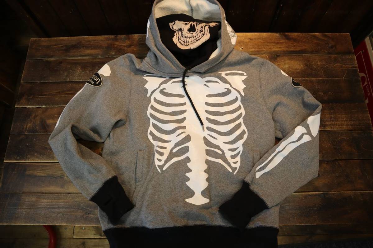 Vanson Leathers スカル ボーン パーカー Vanson hoodie vanson スカル パーカー VANSON ボーン スカル ジップ