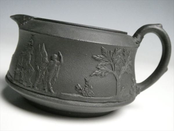 k765 ウェッジウッド ジャスパーウェア レリーフ ブラック クリーマー