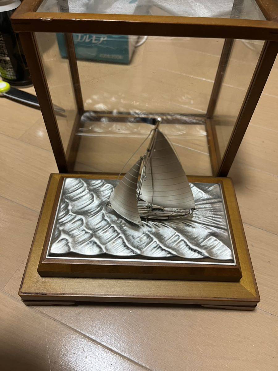関工芸 ケース付 ヨット シルバー985 銀製品 STERLING 船 武比古 銀製