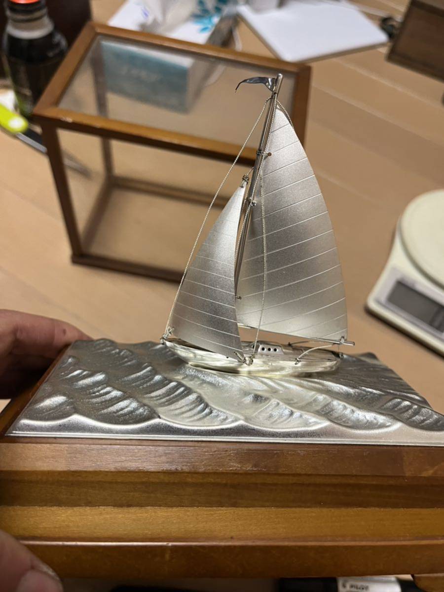 関工芸 ケース付 ヨット シルバー985 銀製品 STERLING 船 武比古 銀製