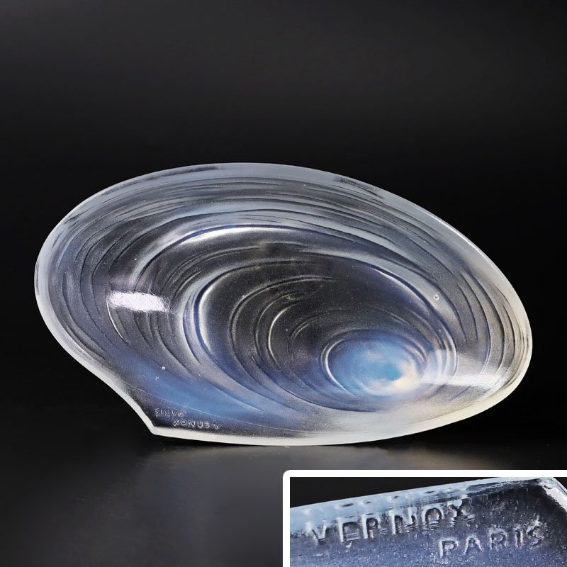 古美味 サビノ Vernox Paris 貝殻形オパールセントガラス皿 茶道具