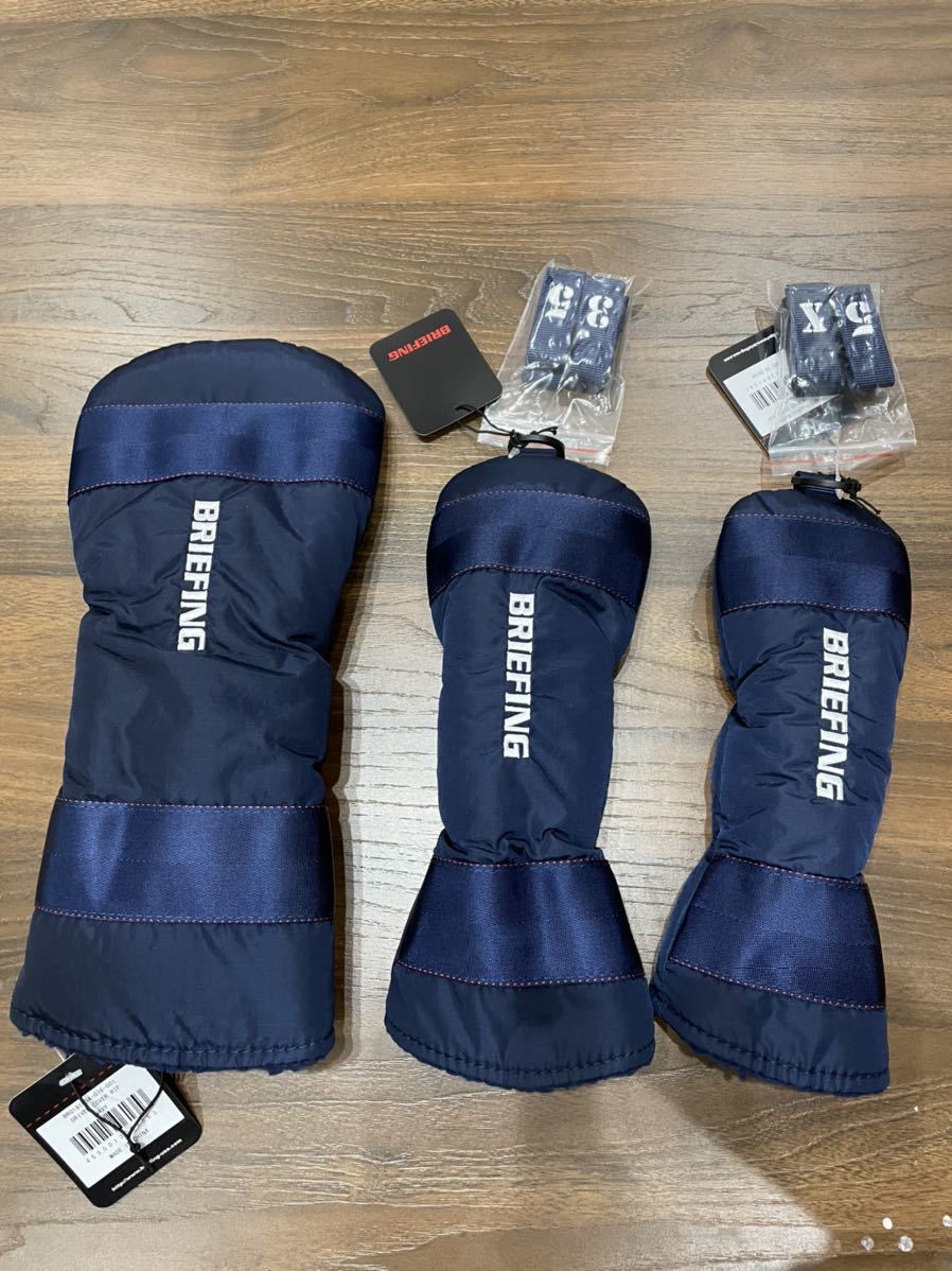 新品　ブリーフィング　ヘッドカバー　ネイビー　ドライバー　FW UT BRG