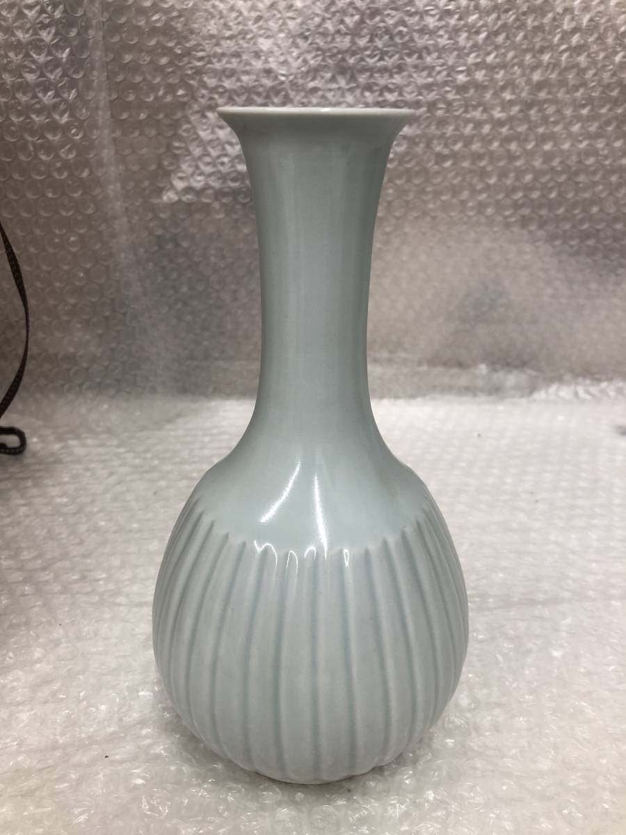 韓国人間文化財 池順鐸 ジ・スンタク 高麗青磁 花器 一輪挿し 花瓶