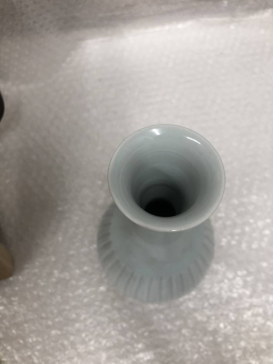 韓国人間文化財 池順鐸 ジ・スンタク 高麗青磁 花器 一輪挿し 花瓶