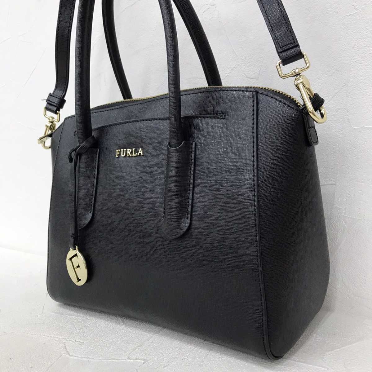 美品 FURLA フルラ 本革 オールレザー 2WAY トートバッグ ショルダー 
