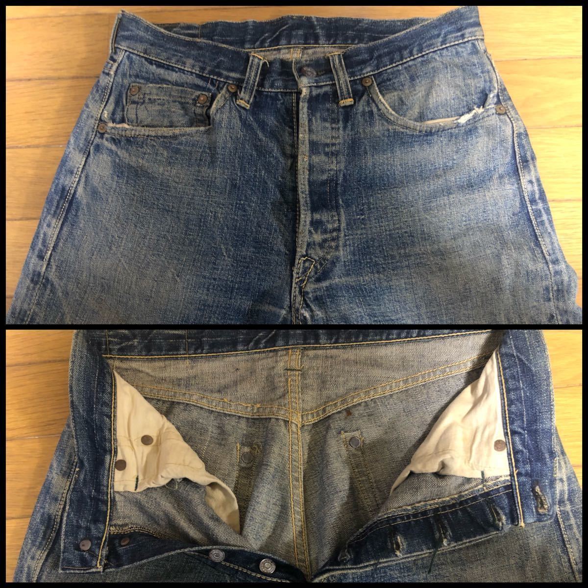 オリジナル 501XX 片面タブ BIGE 47モデル 革パッチ Levis 