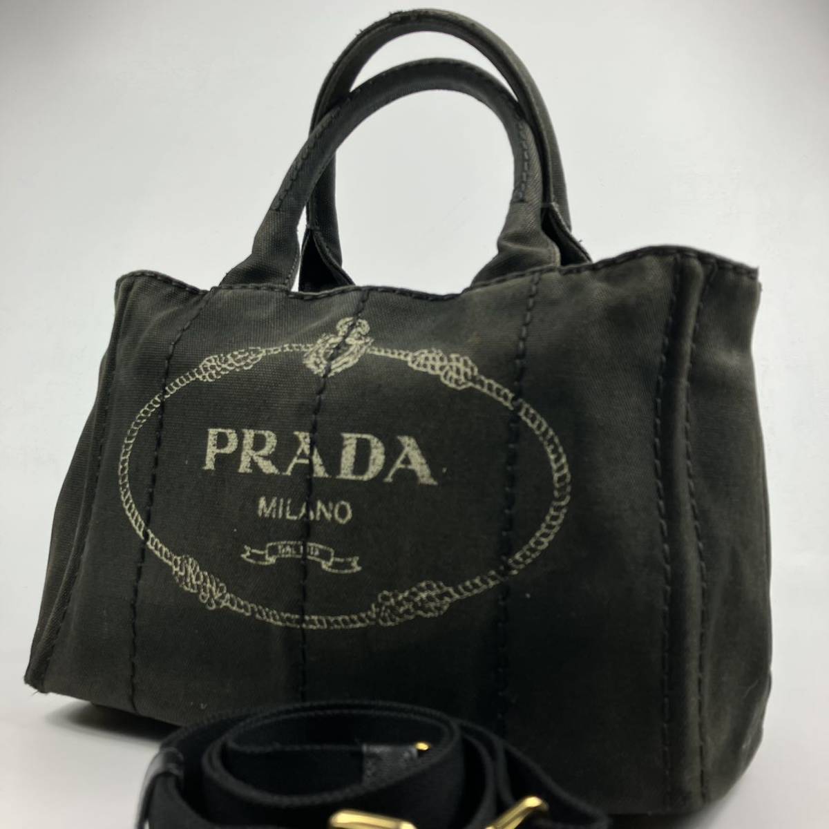 1円【最高級】 PRADA プラダ カナパ S トートバッグ 2way ショルダー 