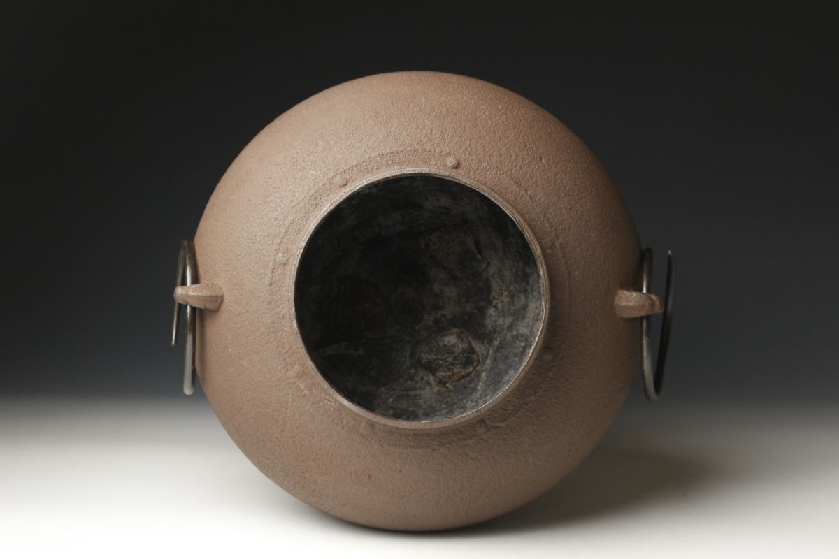 【美品】茶釜　筋入平丸釜　増山馨鉄作　茶道具　炉用 美品茶釜 筋入平丸釜 増山馨鉄作 茶道具 炉用 美品
