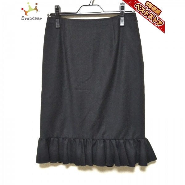 バレンチノ VALENTINO ロングスカート サイズ6 M - ダークグレー レディース フリル ボトムス