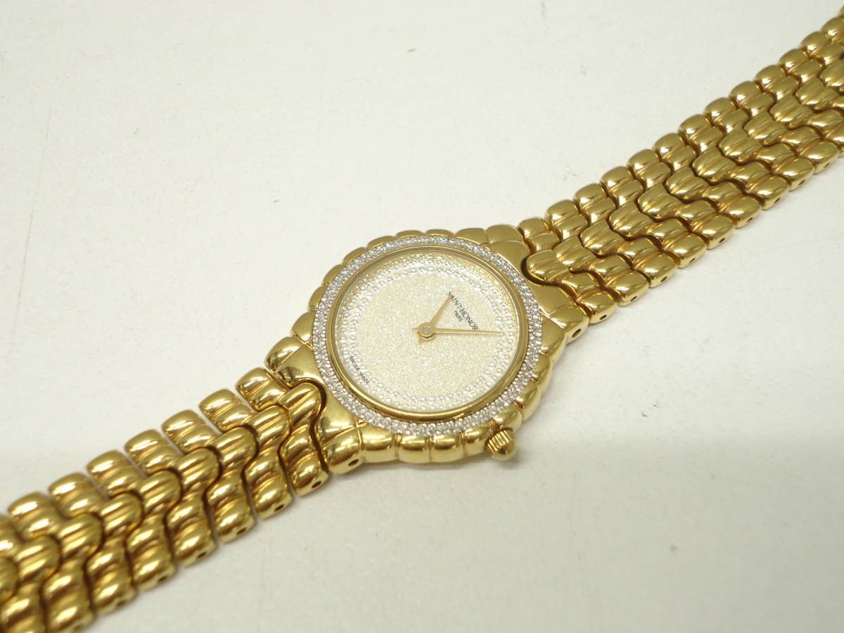 時計祭 SAINT HONORE サントノーレ クオーツ レディース 腕時計 18GOLD ELECTROPLATED PATENTED MODEL 金 ゴールド 現状不動です