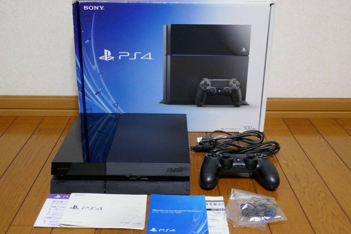 PS4 本体 CUH-1100A 500GB ジェットブラック ソフト6本、充電スタンド
