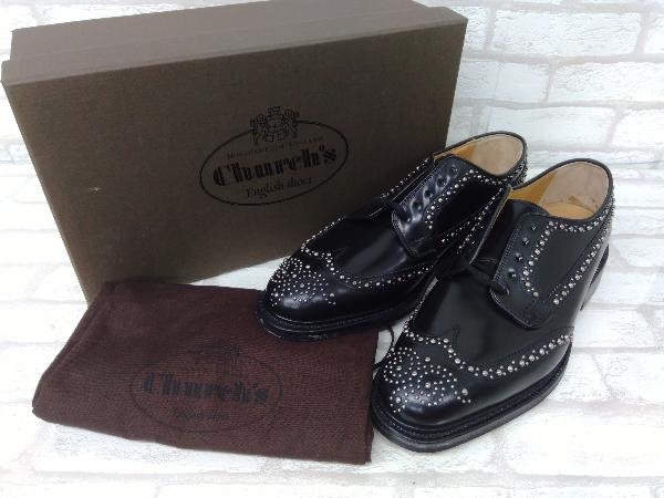 美品 Church’s スタッズ GRAFTON MET ウィングチップ ブラック チャーチ レザー 革靴 サイズ6.5 メンズ 店舗受取可