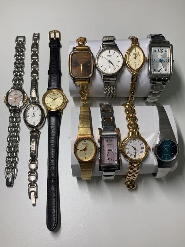 レディース時計 おまとめ 11点 SEIKO シチズン guess等 クオーツ 動作未確認 ジャンク 現状品